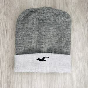 Hollister Co. Reversible Light And Dark Gray Beanie Hat Unisex